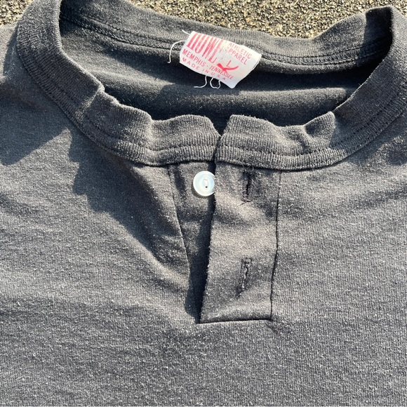 Vintage 80s black button down single stitch T-shirt size large men’s used - Picture 2 of 5